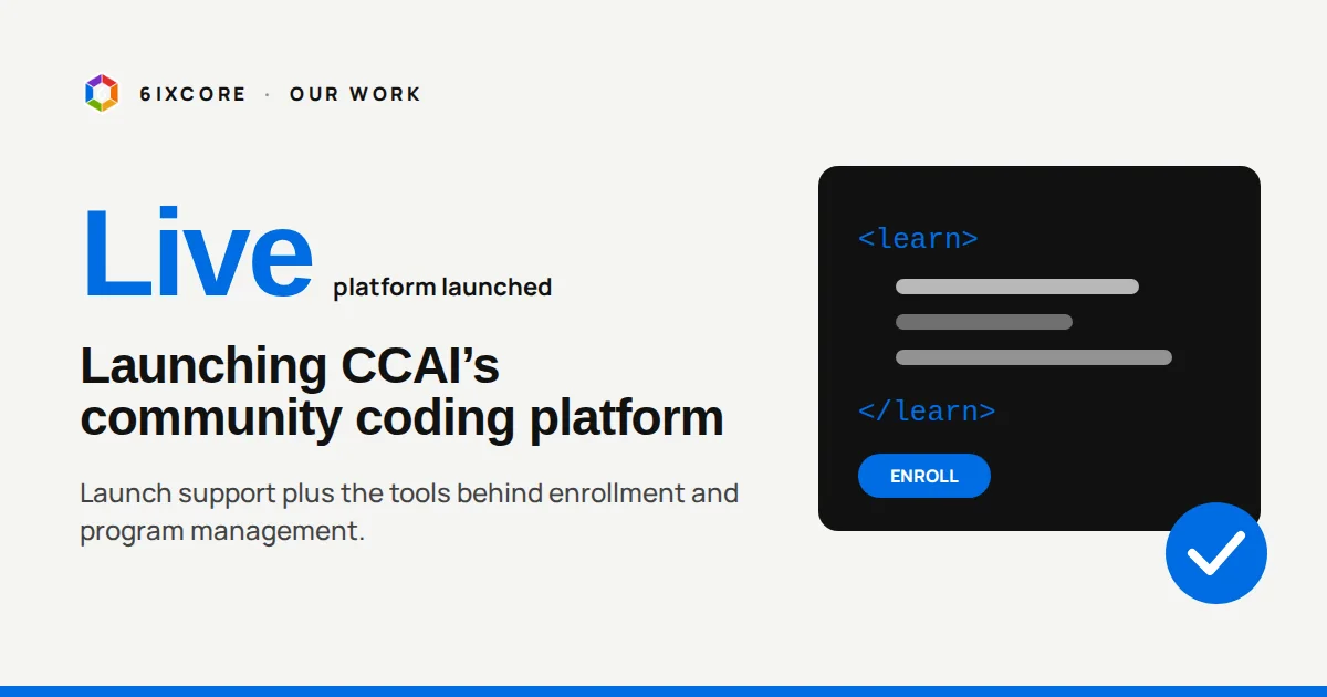 CCAI case study: community coding platform launched with enrollment