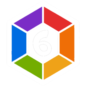6ixcore six-color gem logo