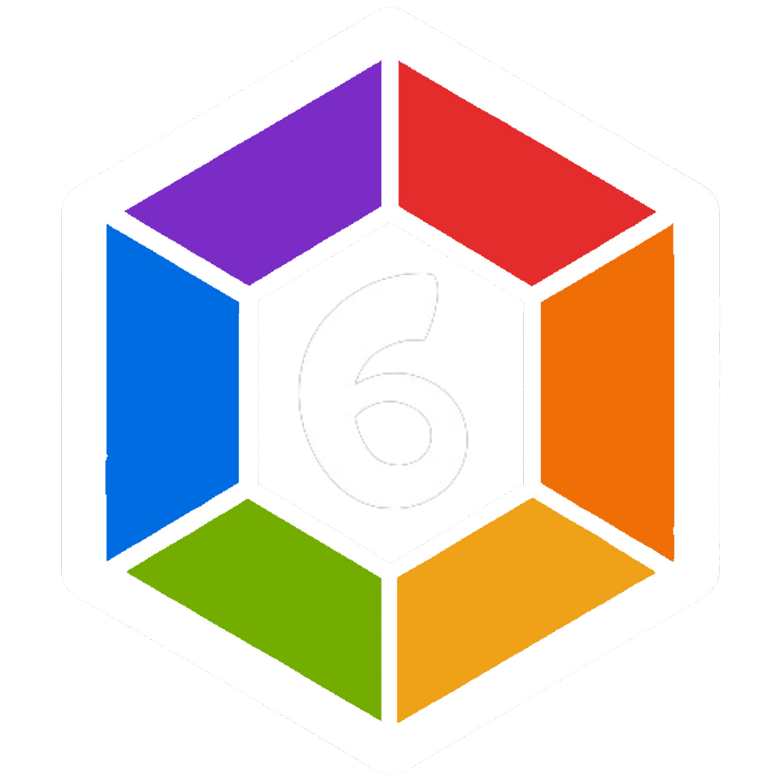 6ixcore six-color gem logo
