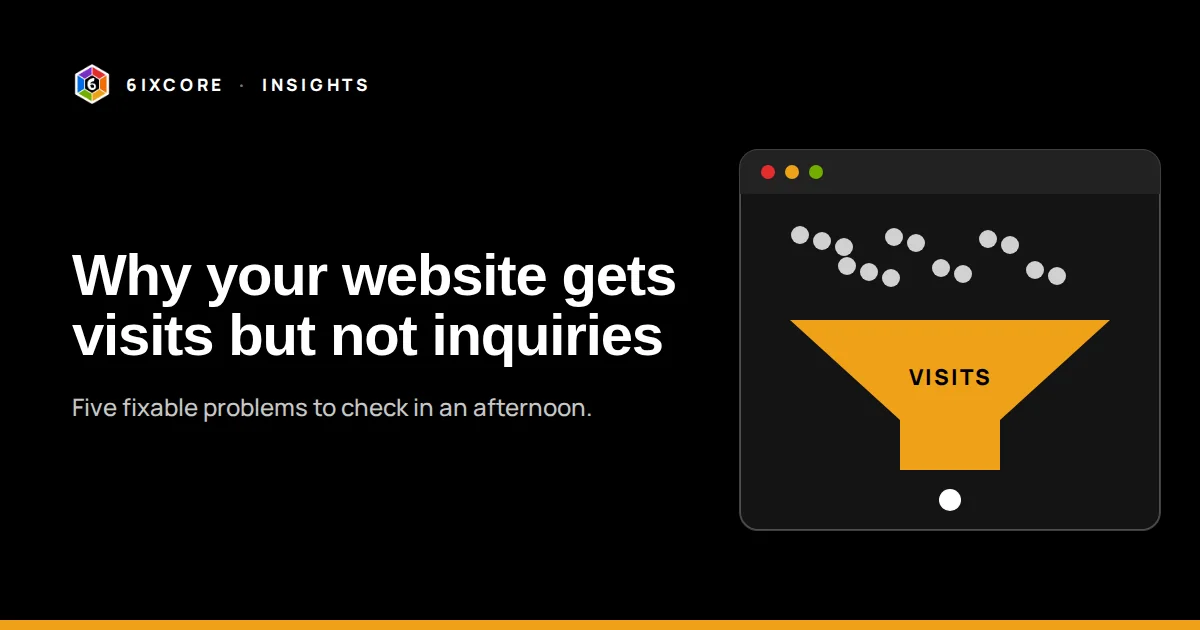 Why your website gets visits but not inquiries
