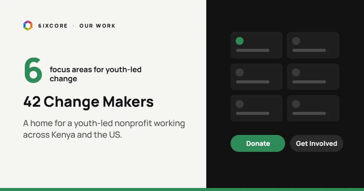 42 Change Makers case study: website for a youth-led nonprofit with six focus areas